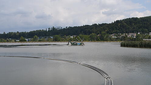Ausbaggerung Stausee Ausbaggerung Stausee