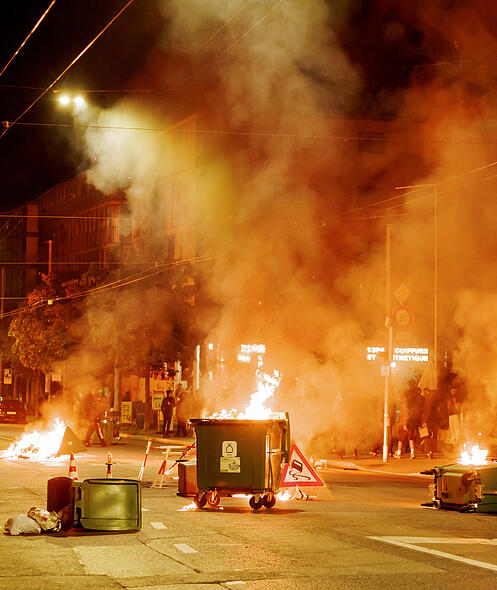Lausanne Demo Feuer