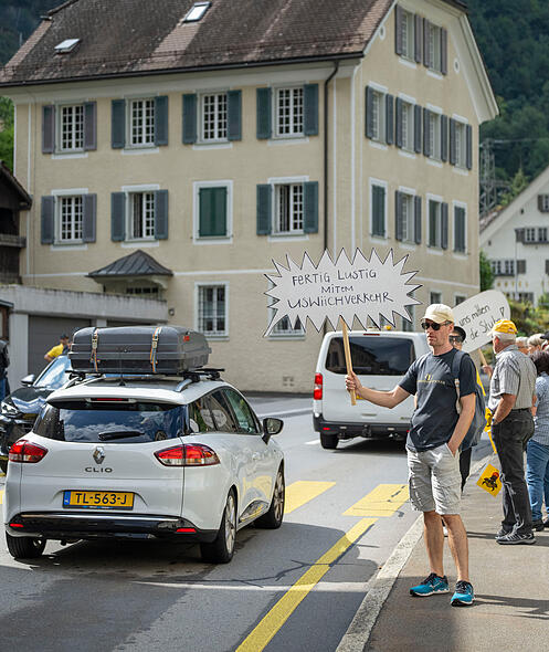 Uri Strassenblockade Einwohner